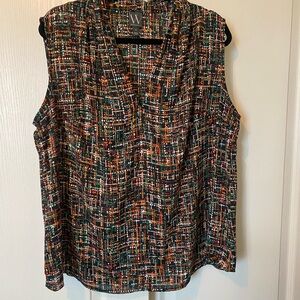 Worthington Multicolor Fall Sleeveless Blouse